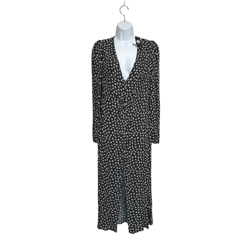 AFRM Daisy Ditsy Floral Maxi Dress NWT Women's Sz M Black White Boho Cottagecore